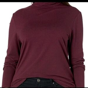 Jantzen Red Long Sleeve Fitted Turtleneck Tee